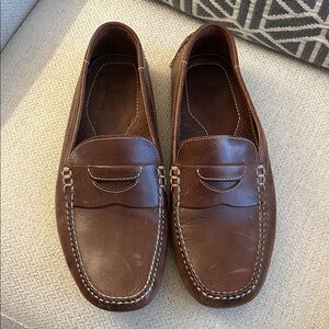 BASS ~ Bass Men's Rich Brown Leather Slip-On Loafers